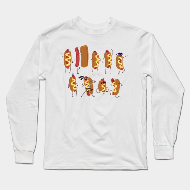 hot dog funny collection Long Sleeve T-Shirt by Mako Design 